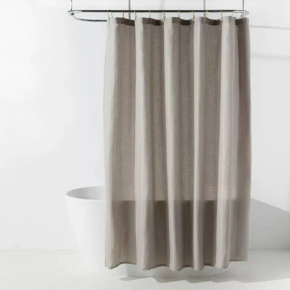 Herringbone Fabric Shower Curtain 72"x72" - Room Essentials, Gray - Picture 3 of 4